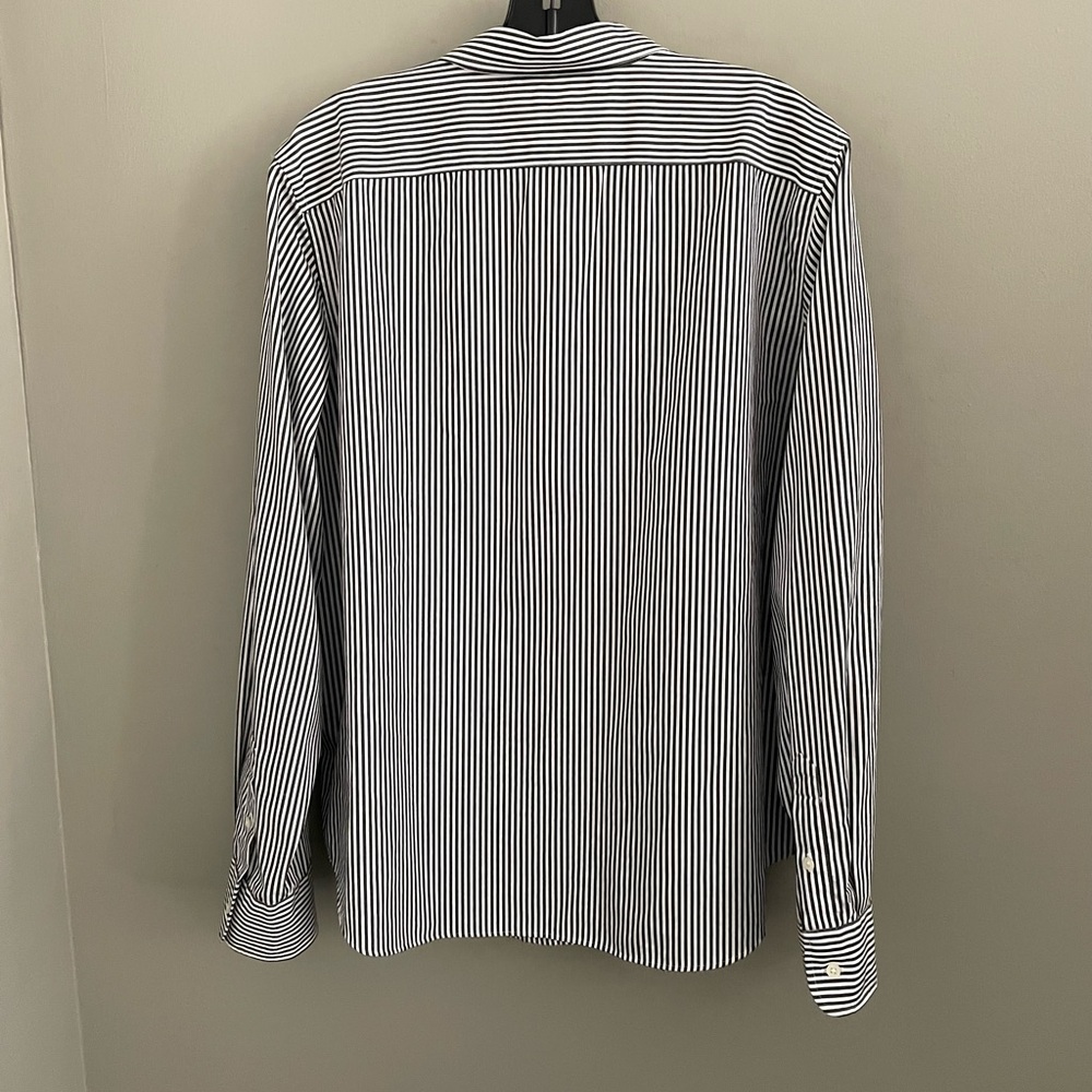 Ralph Lauren Black and White Vertical Stripe Button-Down Shirt - Picture 5 of 6